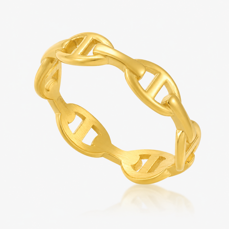 Damen Ring mit ovalen Kettengliedern und offenem Design – Ovelira