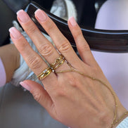 Damen Ring mit ovalen Kettengliedern und offenem Design – Ovelira