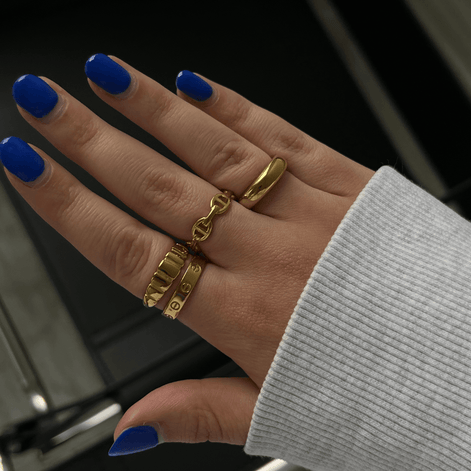 Damen Ring mit ovalen Kettengliedern und offenem Design – Ovelira