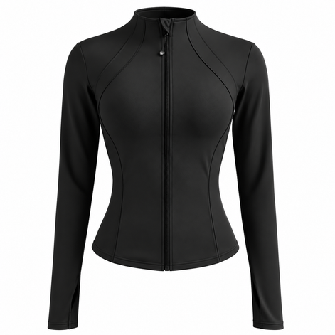 Damen Sportjacke mit Reißverschluss und Slim Fit – Velisara