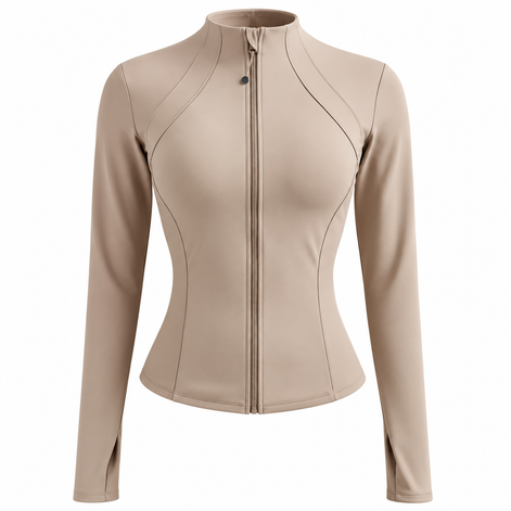 Damen Sportjacke mit Reißverschluss und Slim Fit – Velisara