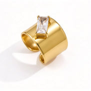Damen Statement-Ring breit, offen und verstellbar – Sculptelina