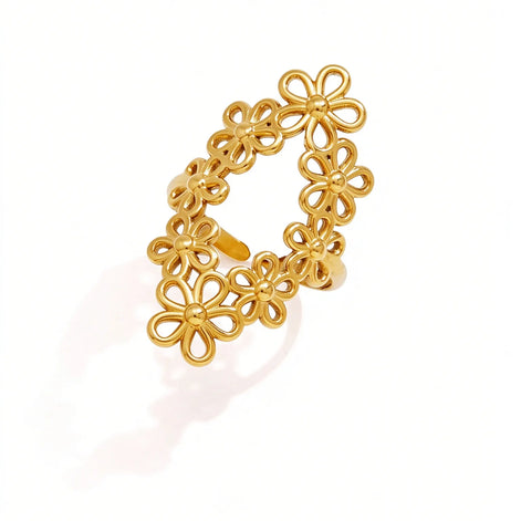 Damen Statement-Ring mit Gänseblümchen und offenem Design – Daiselina