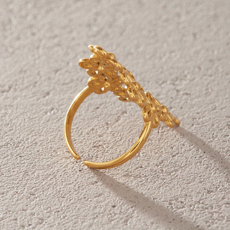Damen Statement-Ring mit Gänseblümchen und offenem Design – Daiselina
