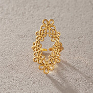 Damen Statement-Ring mit Gänseblümchen und offenem Design – Daiselina