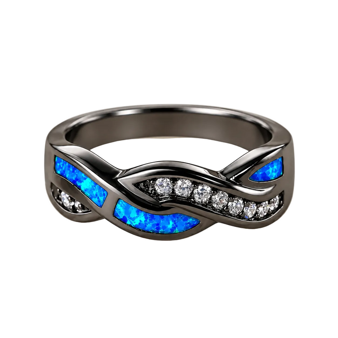 Damen Statement-Ring mit Halbmond und geometrischem Design – Lunavexa
