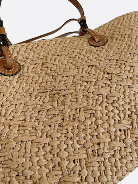 Damen Strohtasche mit Lederdetails und großem Fassungsvermögen – Solmira