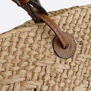 Damen Strohtasche mit Lederdetails und großem Fassungsvermögen – Solmira