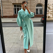 Damen Trenchcoat mit Reverskragen und Knopfverschluss Velmessa