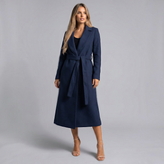 Damen Trenchcoat mit Reverskragen und Taillengürtel – Elvara