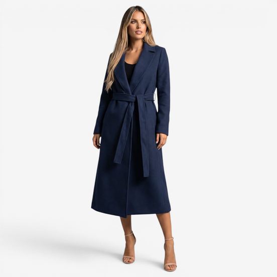 Damen Trenchcoat mit Reverskragen und Taillengürtel – Elvara