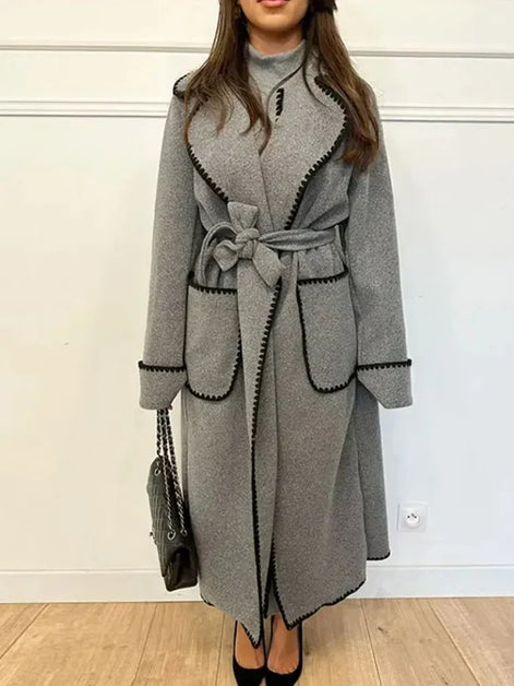 Damen Trenchcoat mit Taillengürtel und Seitentaschen Valmessa