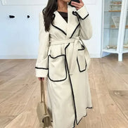 Damen Trenchcoat mit Taillengürtel und Seitentaschen Valmessa