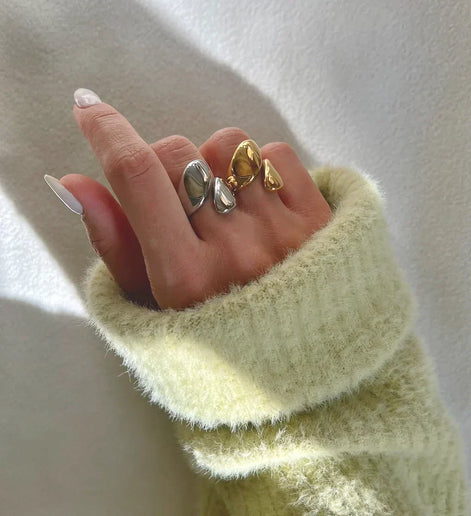 Damen Verstellbarer Ring mit offenem, geschwungenem Design – Orvessa
