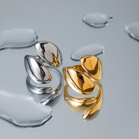 Damen Verstellbarer Ring mit offenem, geschwungenem Design – Orvessa