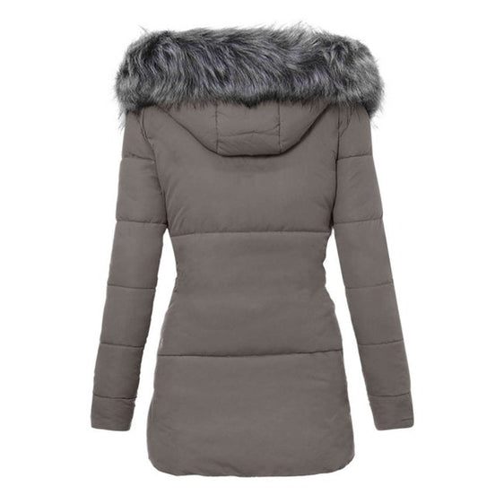 Damen Winterjacke mit abnehmbarem Kunstfellkragen – Varelia