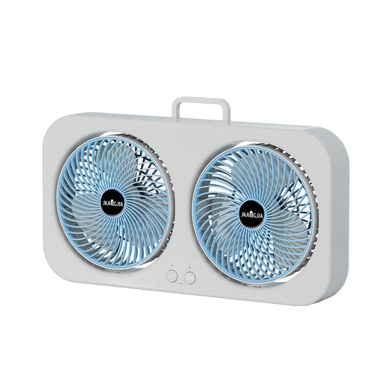 Tragbarer Doppel USB-C Ventilator mit 360° Verstellbaren Ventilatorköpfen – Ventovia