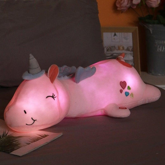 Einhorn LED-Nachtlicht – Weiches Plüschtier mit sanfter Beleuchtung