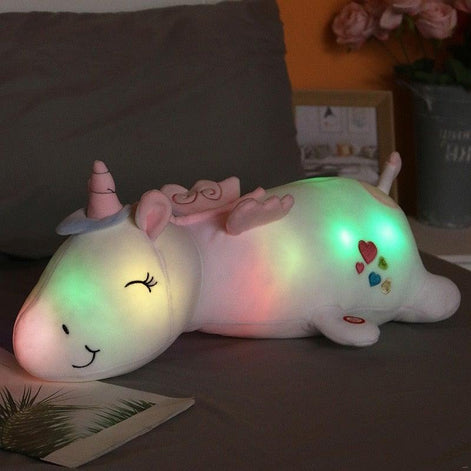 Einhorn LED-Nachtlicht – Weiches Plüschtier mit sanfter Beleuchtung