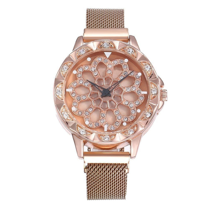 Elvoria Damen Armbanduhr mit Mesh-Armband und Quarzwerk
