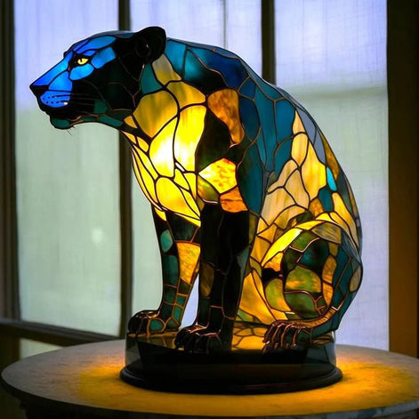 Faunora Tischlampe mit Tiermotiven – Dekorative Glaslampe für Innenräume
