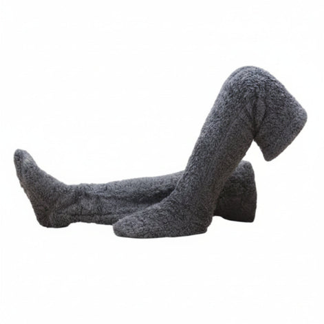Damen Overknee-Fleecesocken aus weichem Polyester – Elvessa