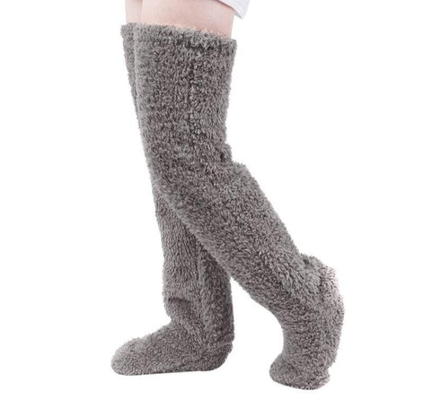 Damen Overknee-Fleecesocken aus weichem Polyester – Elvessa