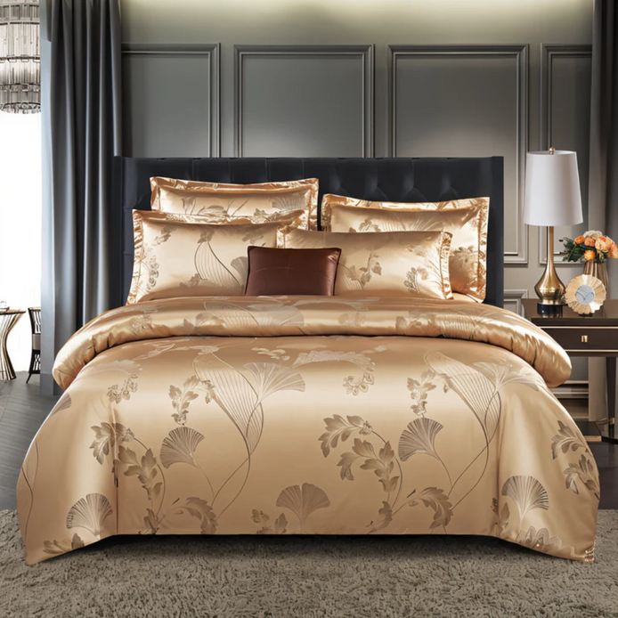 Floréa Satin Bettdecken-Set – Eleganter Schlafkomfort mit Blumenmuster