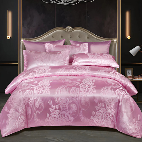 Floréa Satin Bettdecken-Set – Eleganter Schlafkomfort mit Blumenmuster
