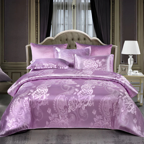 Floréa Satin Bettdecken-Set – Eleganter Schlafkomfort mit Blumenmuster