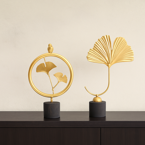 Ginkora Dekorationsobjekt in Blattform – Skulptur für Innenräume