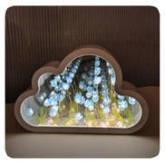 Florina LED-Tischlampe mit Spiegeleffekt und Tulpenmotiv