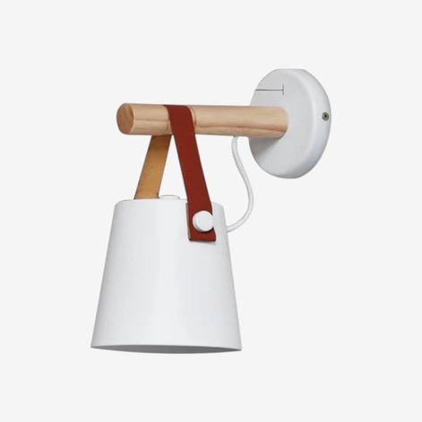 Valmera Hängende LED Wandleuchte aus Holz und Metall für Innenräume