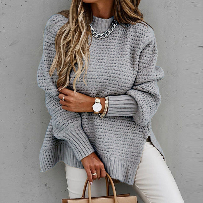 Damen Strickpullover mit hohem Kragen Solenya