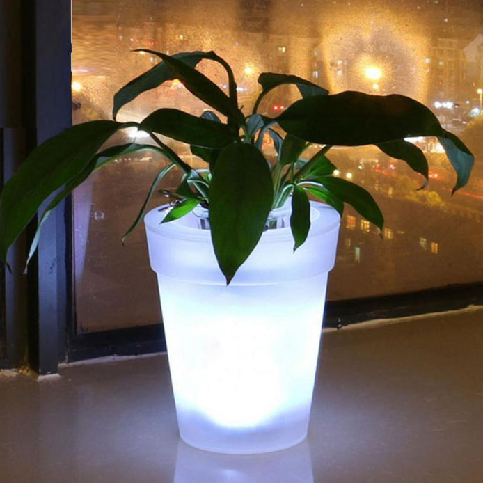 Florion Pflanztopf mit LED-Beleuchtung – solarbetriebener Blumentopf für Innen- und Außenbereich