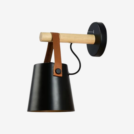 Valmera Hängende LED Wandleuchte aus Holz und Metall für Innenräume