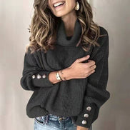 Damen Pullover mit Stehkragen und langen Ärmeln Elvarenne