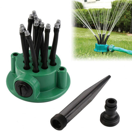 12-in-1 Gartenbewässerungssystem mit 360-Grad-Sprinkler