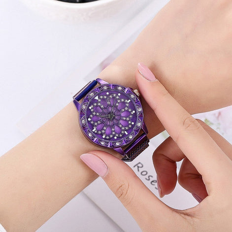 Elvoria Damen Armbanduhr mit Mesh-Armband und Quarzwerk