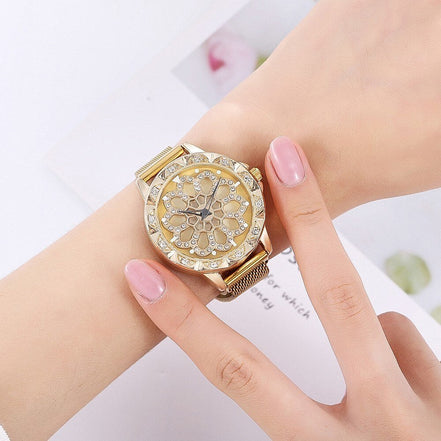 Elvoria Damen Armbanduhr mit Mesh-Armband und Quarzwerk