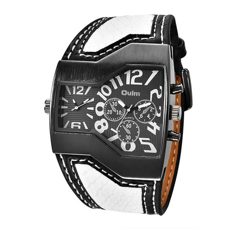 Quarz-Armbanduhr mit zwei Zeitzonen und PU-Armband