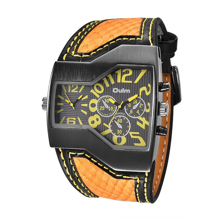 Quarz-Armbanduhr mit zwei Zeitzonen und PU-Armband