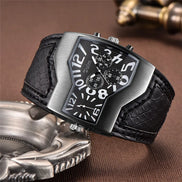 Quarz-Armbanduhr mit zwei Zeitzonen und PU-Armband – Chronexa