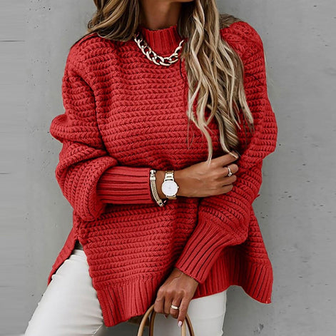 Damen Strickpullover mit hohem Kragen Solenya