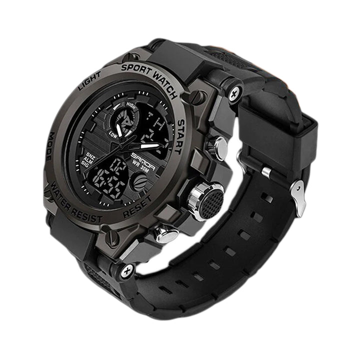Herren Analog-Digital-Armbanduhr mit Stoppuhr und Alarm Veltrano
