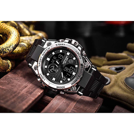 Herren Analog-Digital-Armbanduhr mit Stoppuhr und Alarm Veltrano