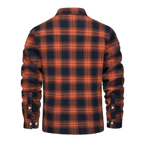 Herren Karojacke mit Fleecefutter und Knopfverschluss – Karvello