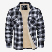 Herren Karojacke mit Fleecefutter und Knopfverschluss – Karvello