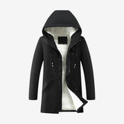 Herren Mantel mit Teddyfutter und Kapuze Raverno