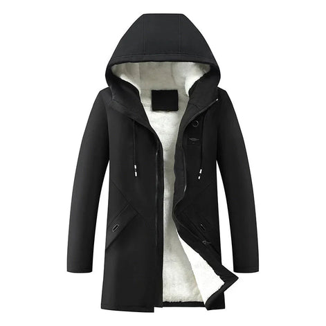 Herren Mantel mit Teddyfutter und Kapuze Raverno